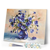 paint by numbers | Blue Vase with Sapphire | advanced flowers | FiguredArt