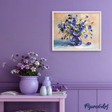 paint by numbers | Blue Vase with Sapphire | advanced flowers | FiguredArt