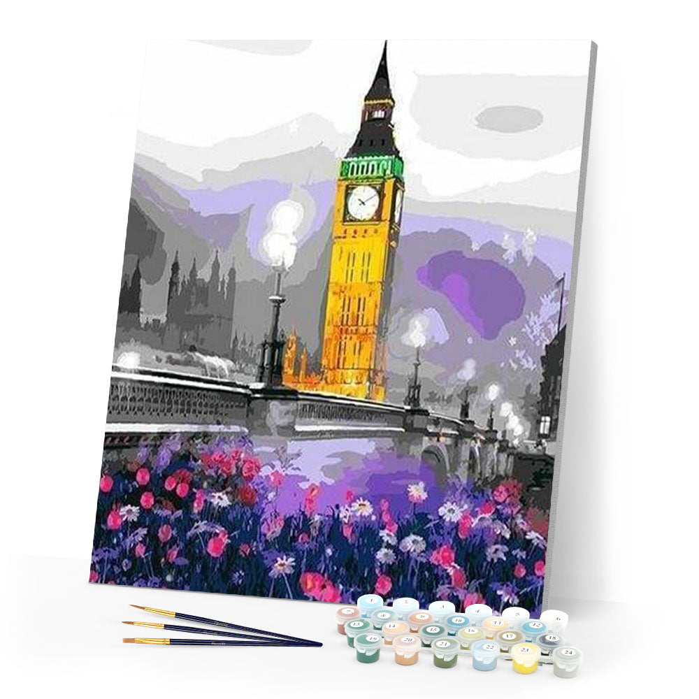 paint by numbers | Big Ben Garden | cities intermediate | FiguredArt