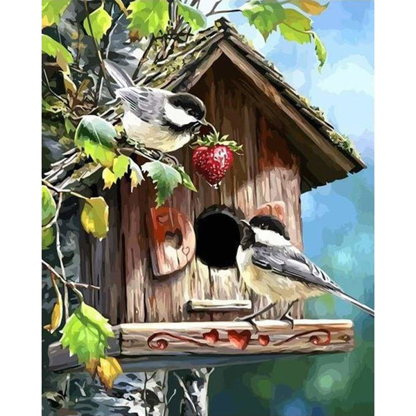 paint by numbers | Bird House | animals birds intermediate | FiguredArt