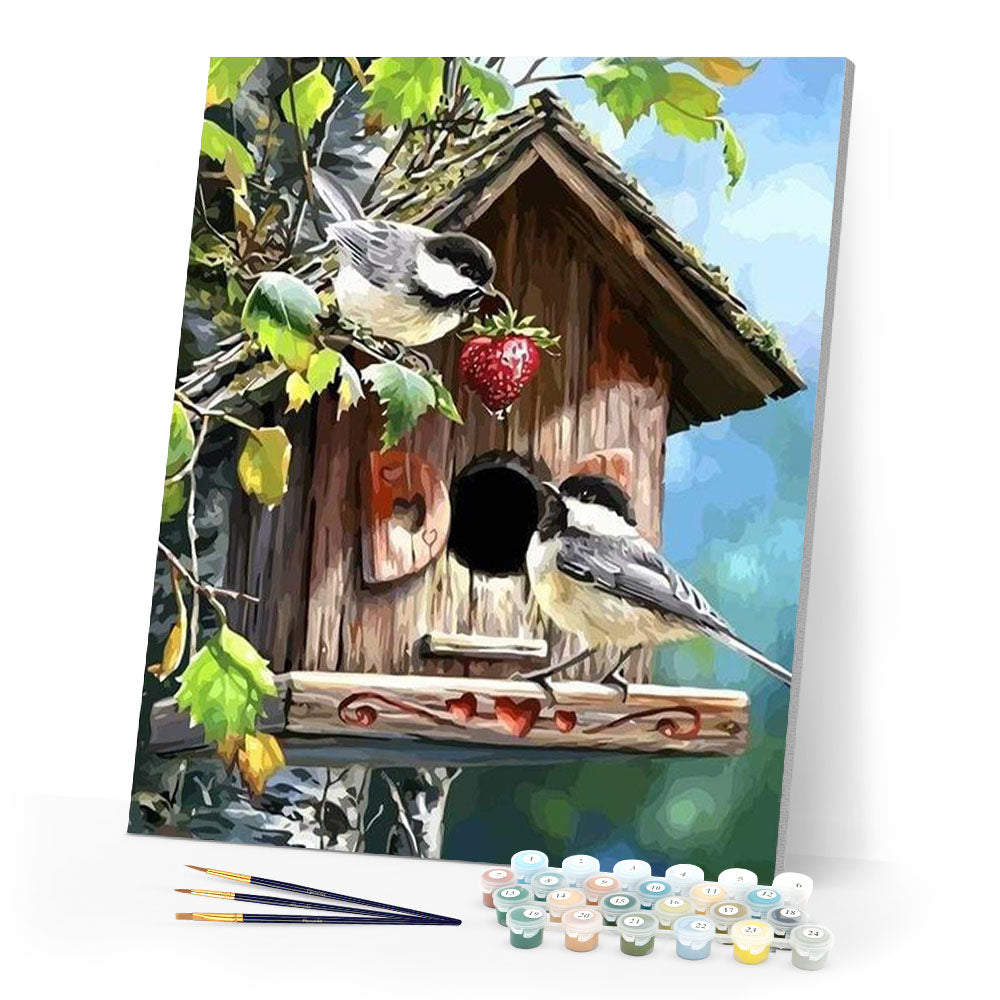 paint by numbers | Bird House | animals birds intermediate | FiguredArt
