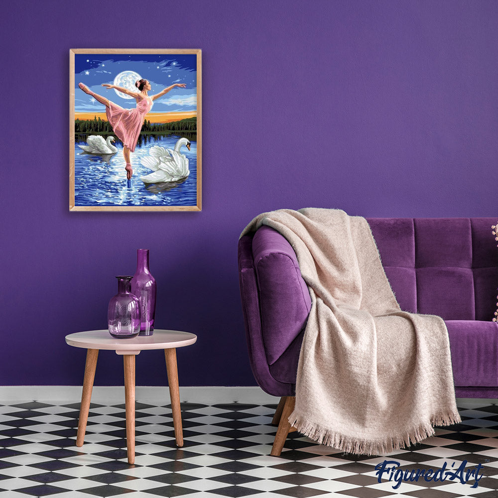 Paint by numbers - Swan Lake and Full Moon – Figured'Art