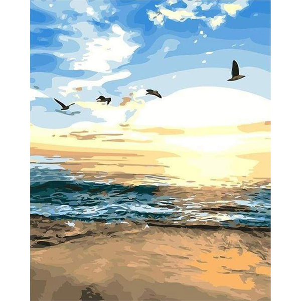 paint by numbers | Birds and Seaview | easy landscapes | FiguredArt