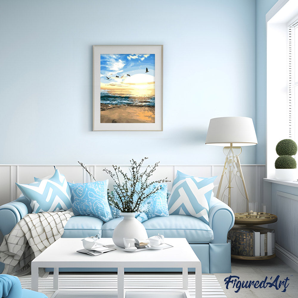paint by numbers | Birds and Seaview | easy landscapes | FiguredArt