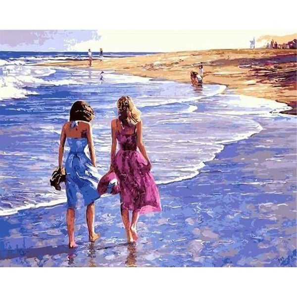 paint by numbers | Beach Walk | intermediate landscapes | FiguredArt