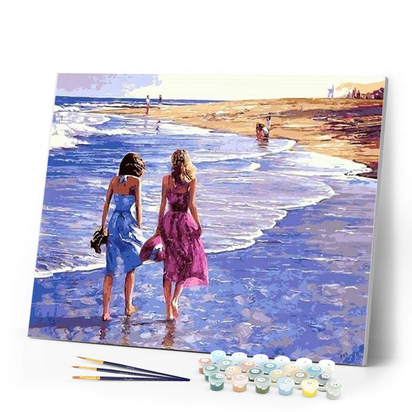 paint by numbers | Beach Walk | intermediate landscapes | FiguredArt