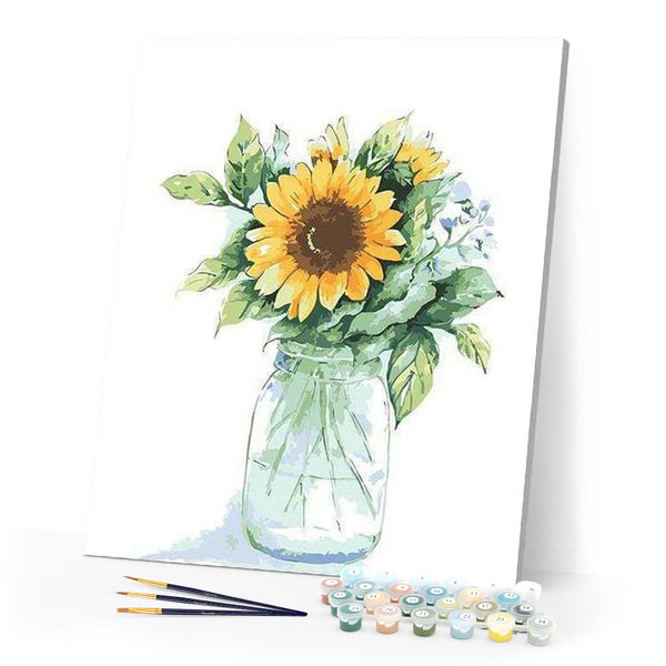 paint by numbers | Bottle Of Sunflowers | easy flowers | FiguredArt