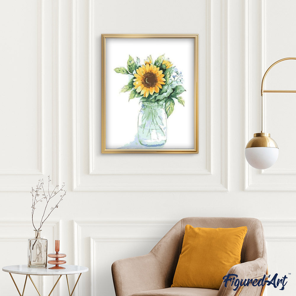 paint by numbers | Bottle Of Sunflowers | easy flowers | FiguredArt