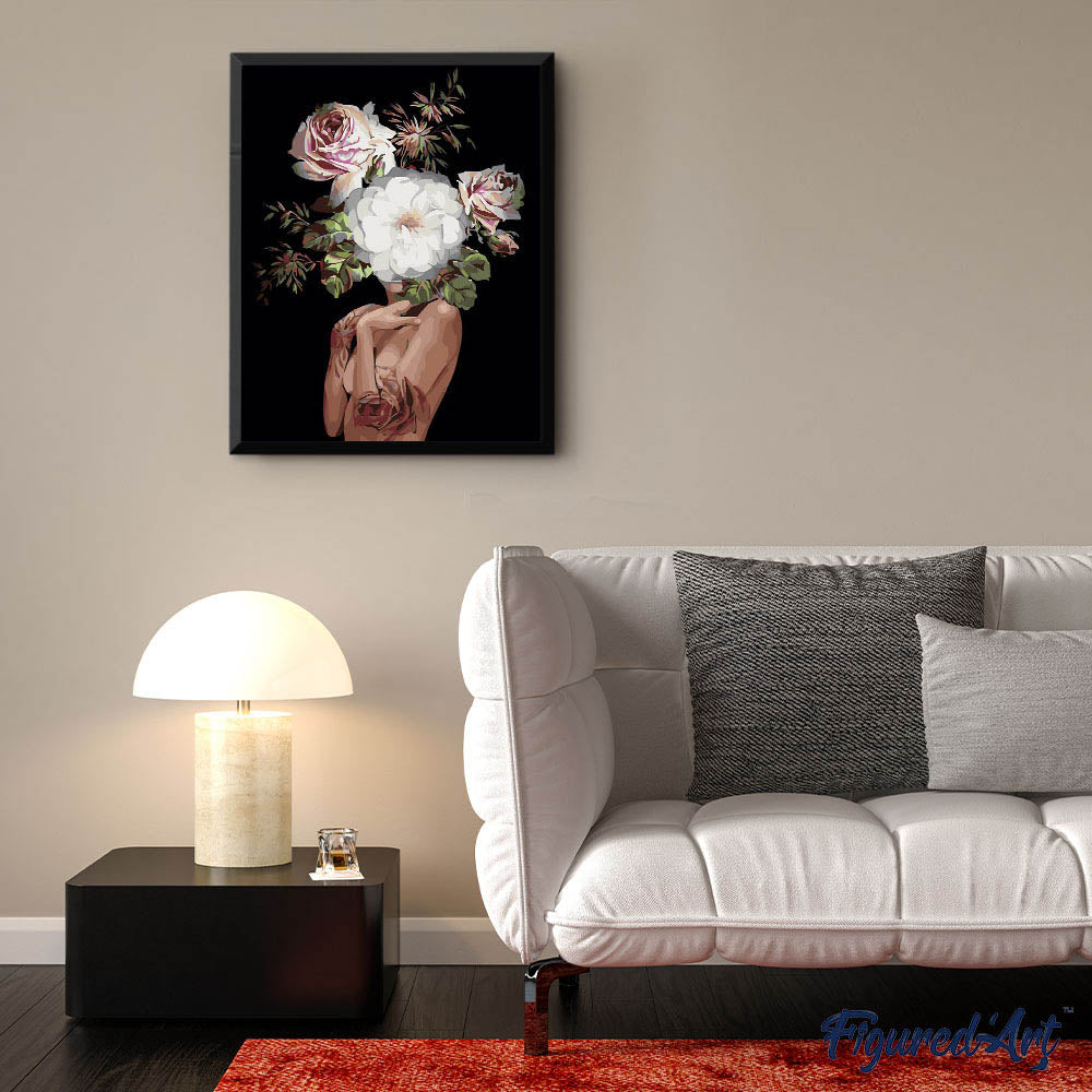 Paint by Numbers - Woman and Face of Flowers – Figured'Art