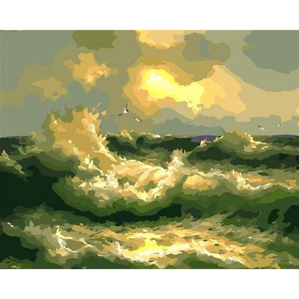 paint by numbers | Stormy Sea | easy landscapes | FiguredArt