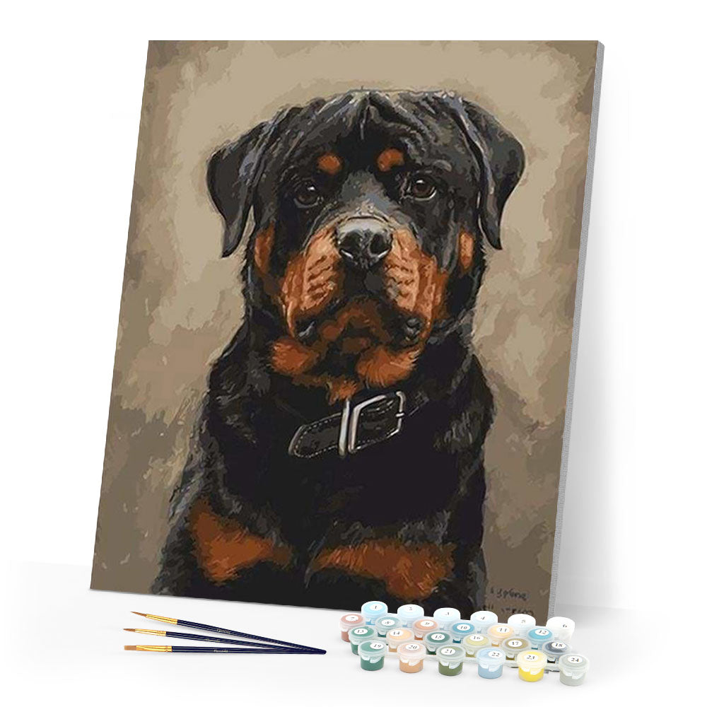 paint by numbers | Black dog | animals dogs intermediate | FiguredArt