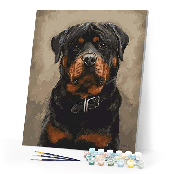 paint by numbers | Black dog | animals dogs intermediate | FiguredArt