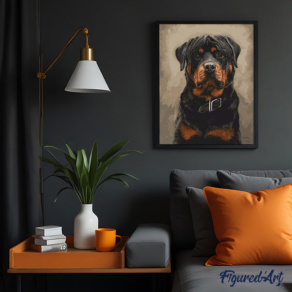 paint by numbers | Black dog | animals dogs intermediate | FiguredArt