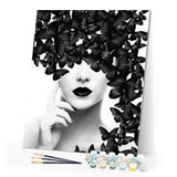 paint by numbers | Butterfly Beauty | animals butterflies intermediate portrait | FiguredArt