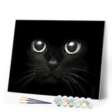 paint by numbers | Black Cat Head | animals cats intermediate | FiguredArt
