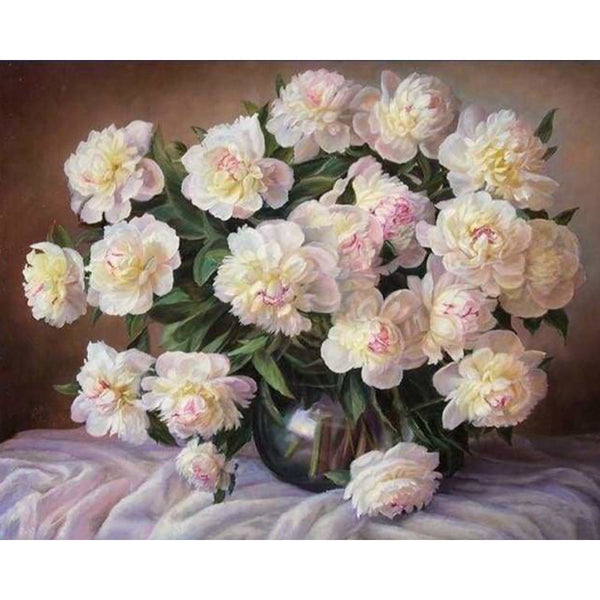 paint by numbers | Beautiful bouquet of White Flowers | flowers intermediate | FiguredArt