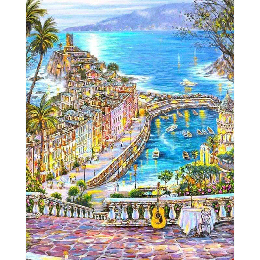 paint by numbers | Beach Summer City | advanced cities | FiguredArt