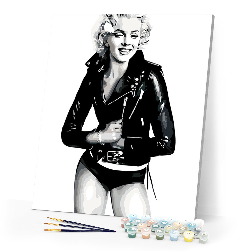 paint by numbers | Black and White Marilyn Monroe | easy portrait | FiguredArt
