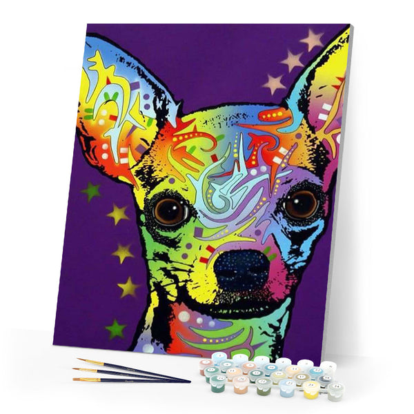 paint by numbers | Watercolor Dog | animals dogs intermediate | FiguredArt
