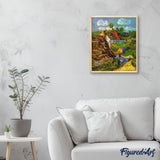 paint by numbers | Van Gogh Houses in Auvers | advanced famous paintings landscapes van gogh | FiguredArt