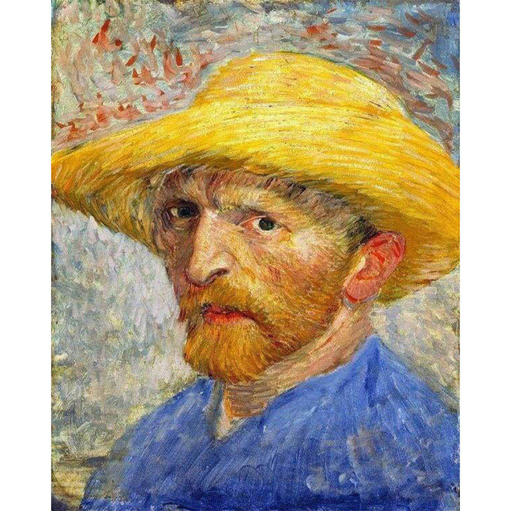 paint by numbers | Van Gogh Self-Portrait with Straw Hat | advanced famous paintings van gogh | FiguredArt