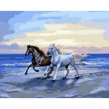 paint by numbers | Horses on the beach | animals easy horses | FiguredArt