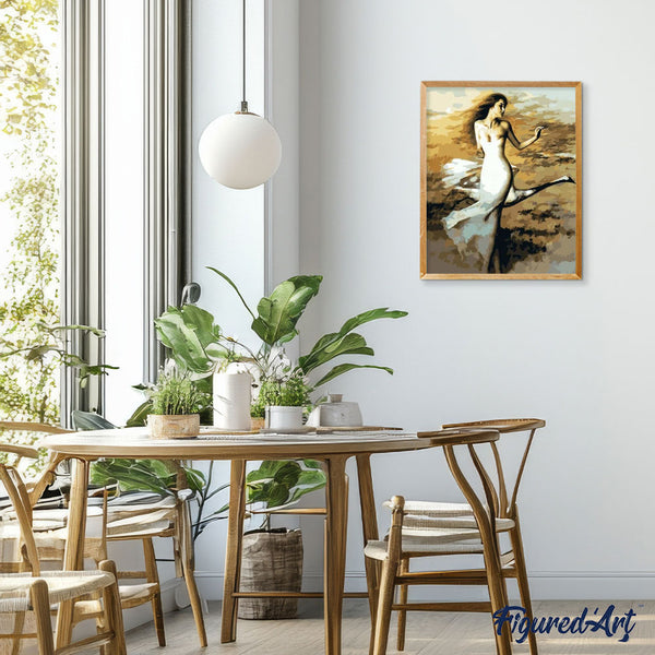 paint by numbers | Dancer and Swan | birds dance easy romance swans | FiguredArt