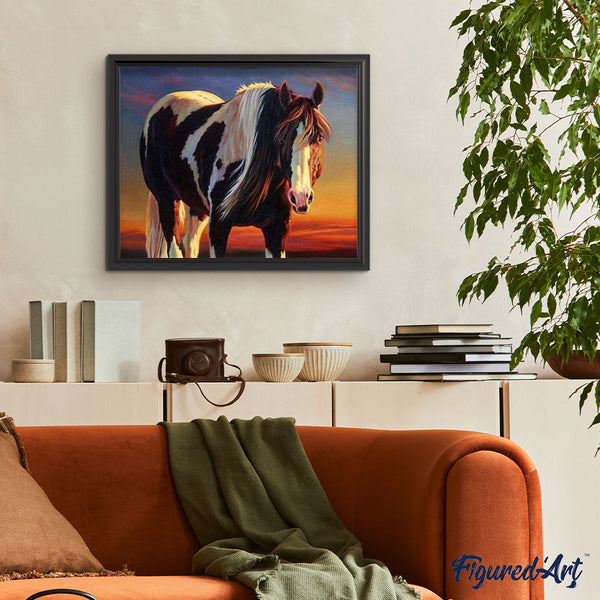 paint by numbers | Horse Black And White | advanced animals horses | FiguredArt
