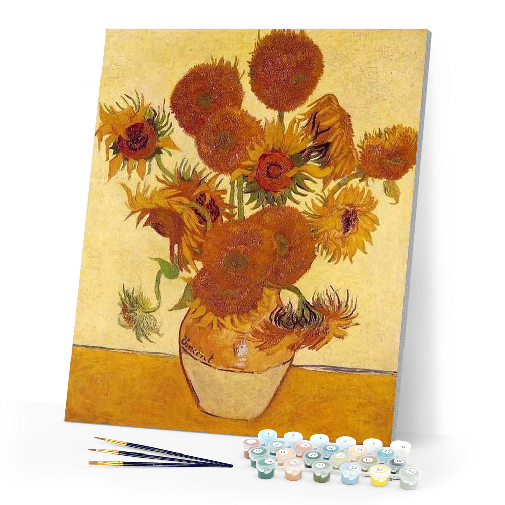 paint by numbers | Van Gogh Orange Sunflowers | advanced famous paintings flowers van gogh | FiguredArt
