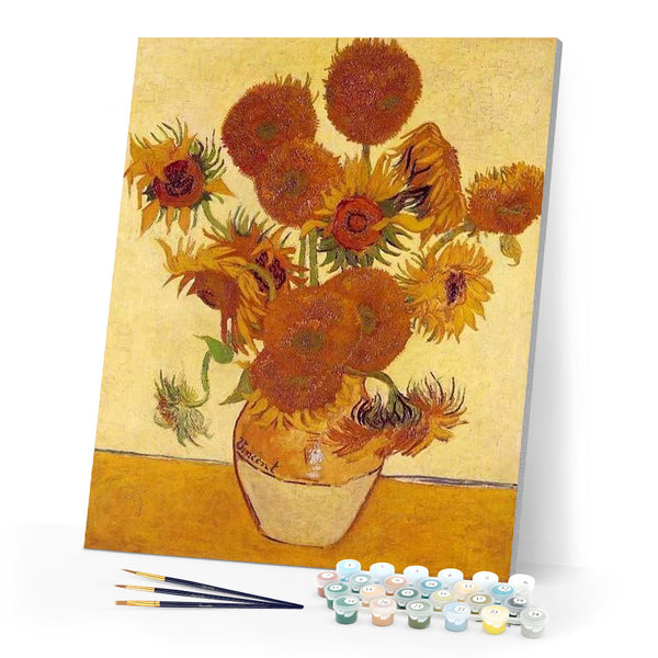 paint by numbers | Van Gogh Orange Sunflowers | advanced famous paintings flowers van gogh | FiguredArt