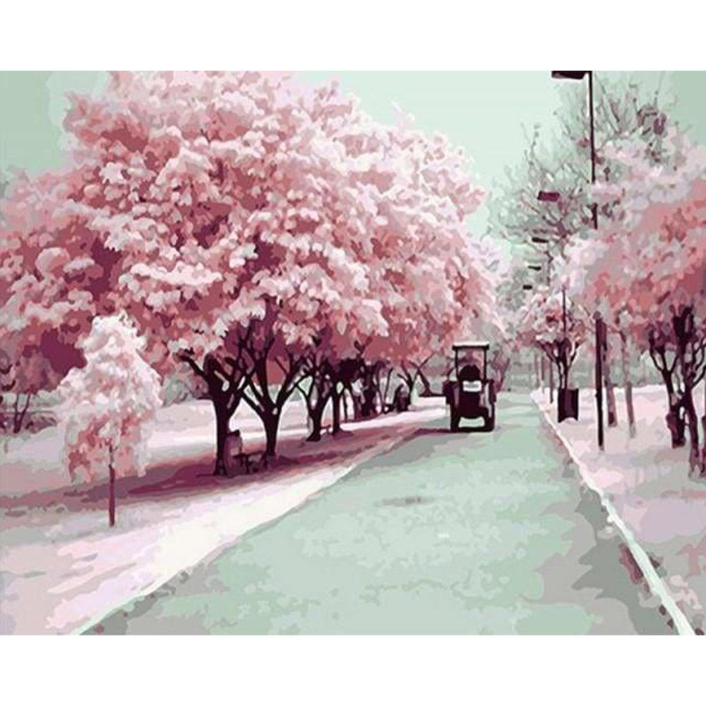 paint by numbers | Kyoto Spring Cherry | cities intermediate landscapes romance | FiguredArt