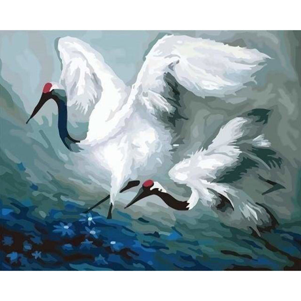 paint by numbers | Beautiful Cranes | animals birds cranes easy | FiguredArt
