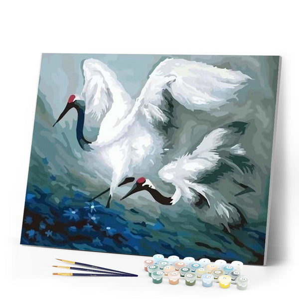 paint by numbers | Beautiful Cranes | animals birds cranes easy | FiguredArt