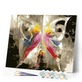 paint by numbers | Colorful Abstract Butterfly | animals butterflies dance intermediate | FiguredArt