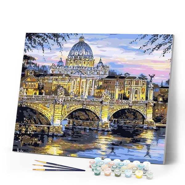 paint by numbers | Bridge in Paris | cities intermediate | FiguredArt