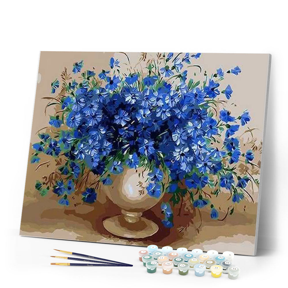 paint by numbers | Blue Temptation | flowers intermediate | FiguredArt