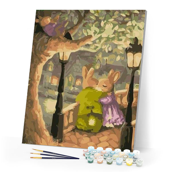paint by numbers | Bunny Couple | animals easy trees | FiguredArt