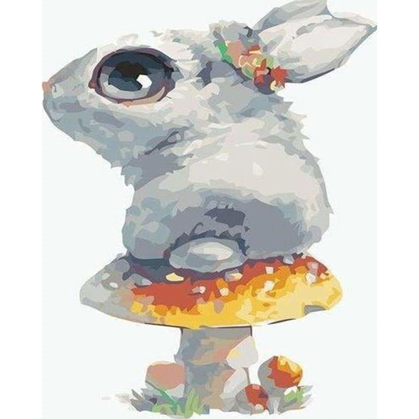 paint by numbers | Rabbit and Mushroom | animals easy kids rabbits | FiguredArt