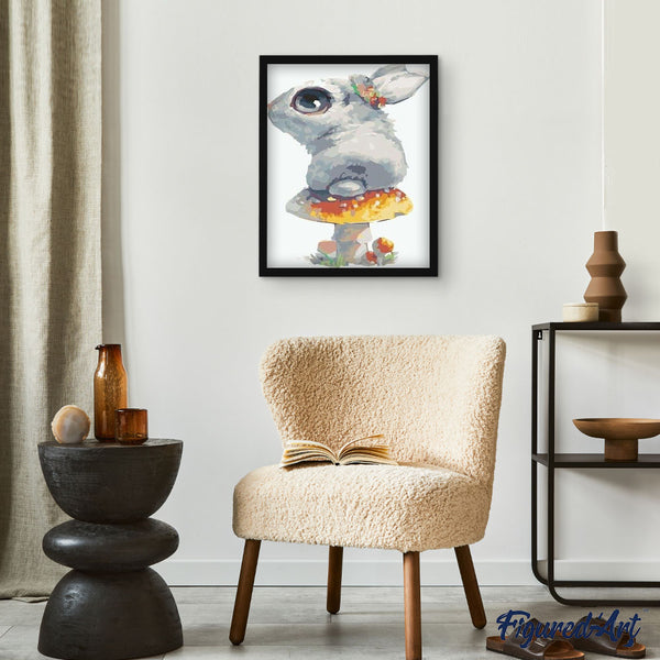 paint by numbers | Rabbit and Mushroom | animals easy kids rabbits | FiguredArt