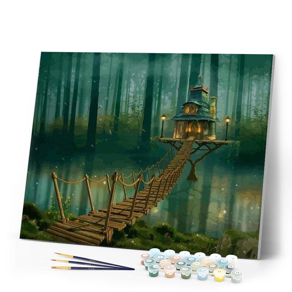 paint by numbers | Bridge Lake | advanced landscapes | FiguredArt