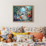 Paint by numbers | Alley of a flowery garden | advanced flowers new arrivals landscapes | Figured'Art