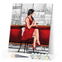 Woman in Red with Wine Glass