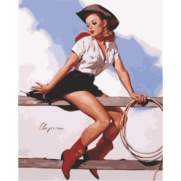 Vintage Pin-up with Lasso