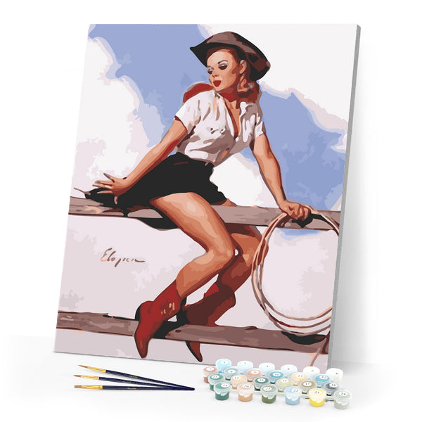Vintage Pin-up with Lasso
