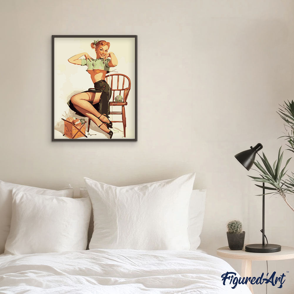 Vintage Pin-up with Yarns