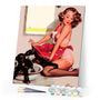 Paint by numbers | Pin-up and her dog | easy women new arrivals pin-up | Figured'Art