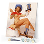 Vintage Pin-up with Blue Boots