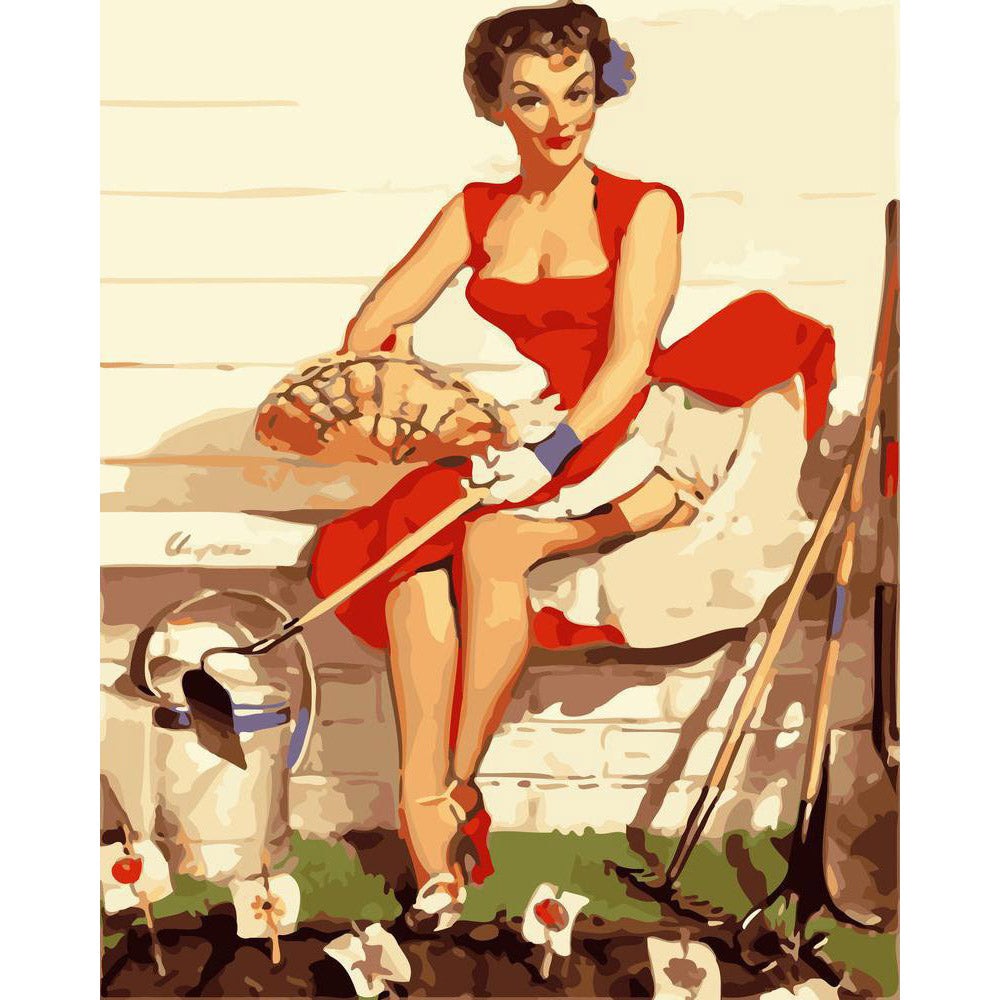 Paint by numbers | Pin-up and gardening | easy women new arrivals pin-up | Figured'Art