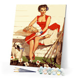 Paint by numbers | Pin-up and gardening | easy women new arrivals pin-up | Figured'Art