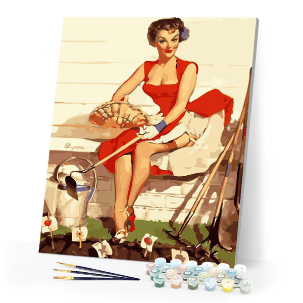 Paint by numbers | Pin-up and gardening | easy women new arrivals pin-up | Figured'Art